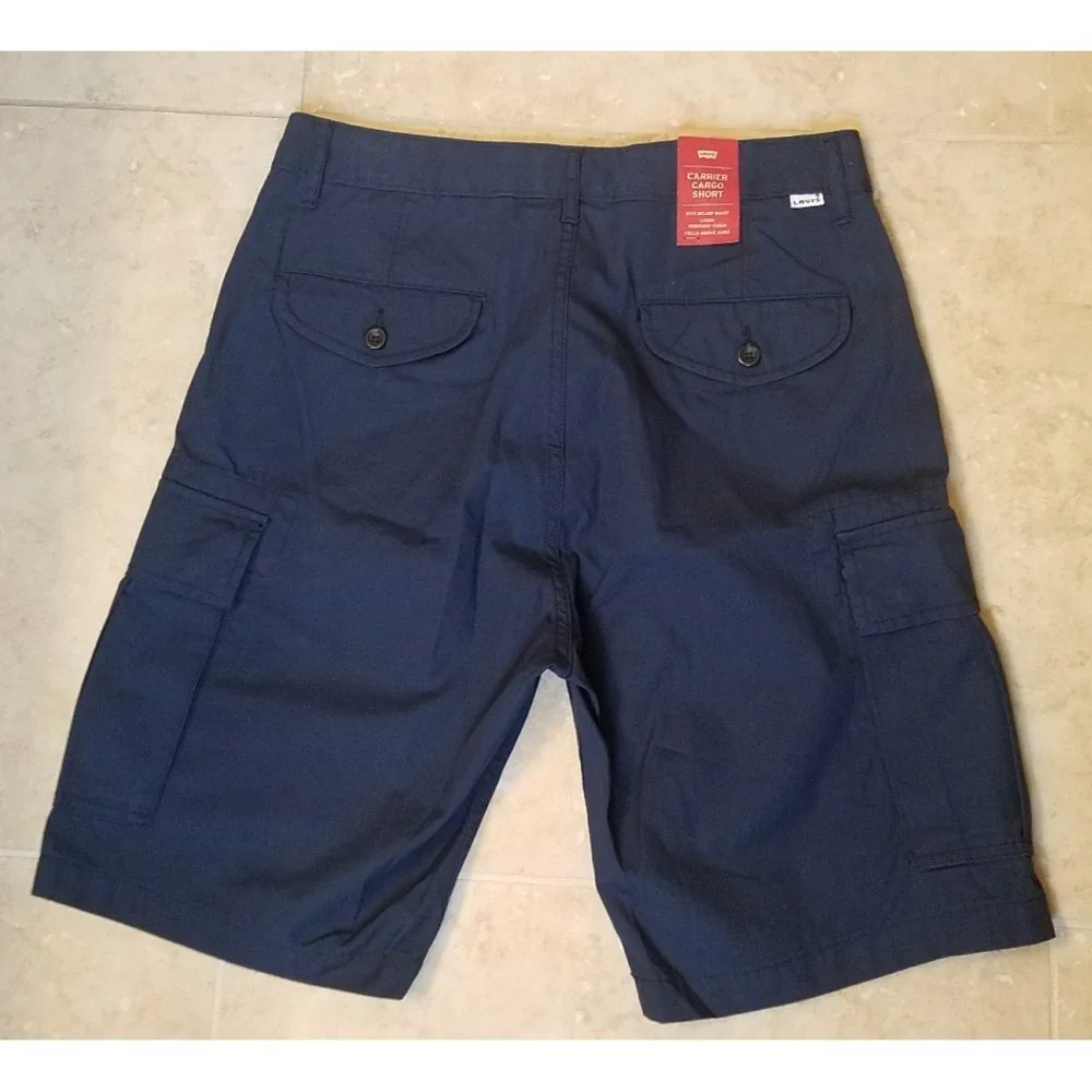 Levi's Cargo Shorts Men 30 Navy Blue‎ Cotton Outdoors Casual NEW
